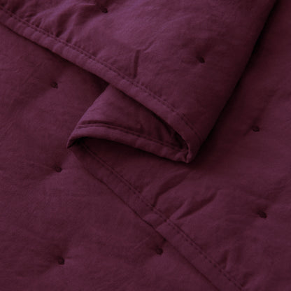 Kasentex Ultra Soft Nostalgic Dot Stitch Stone Washed Quilt Set, Red, Room Decor, Graduation Gifts