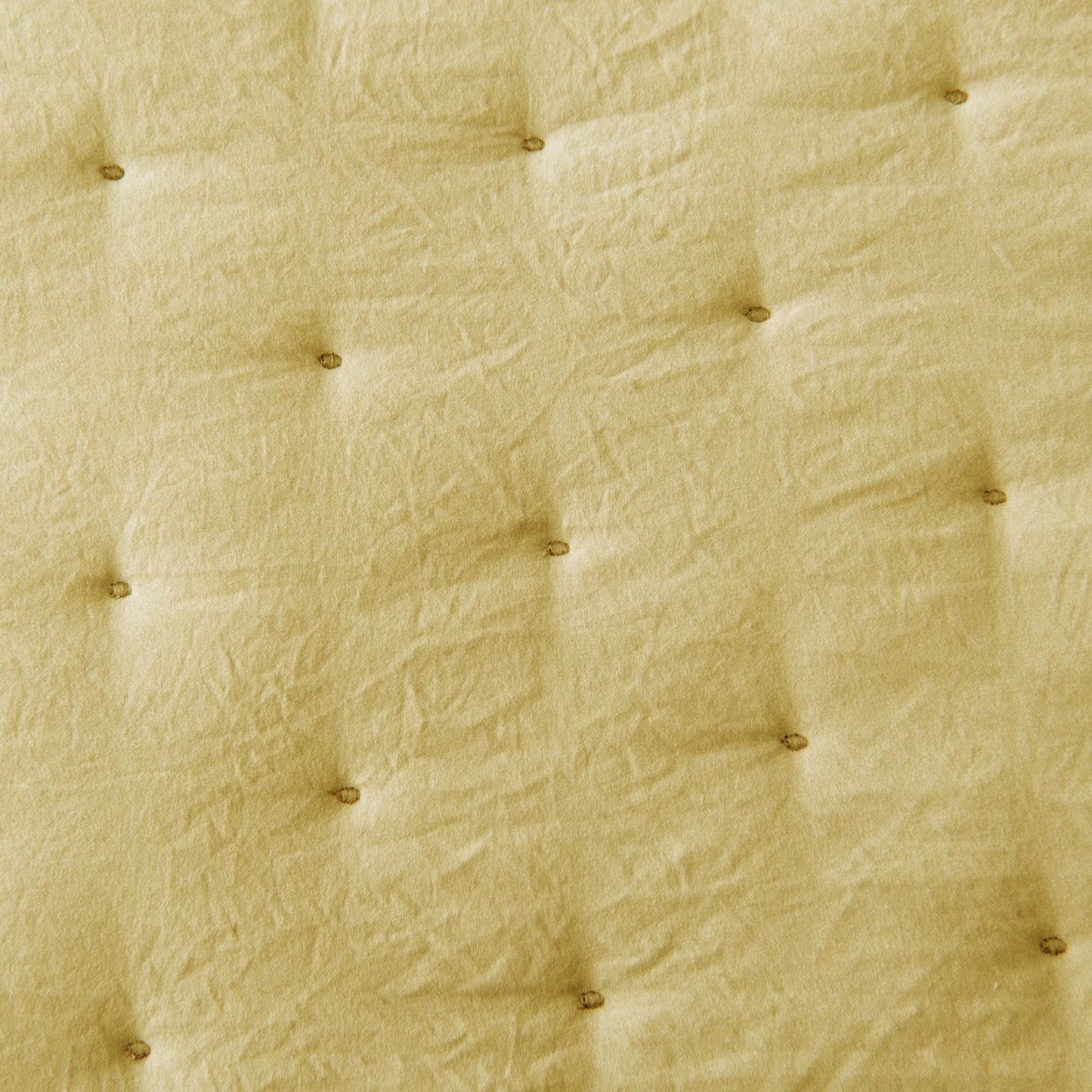 Yellow Dot Stitch Stone Washed Quilt Set