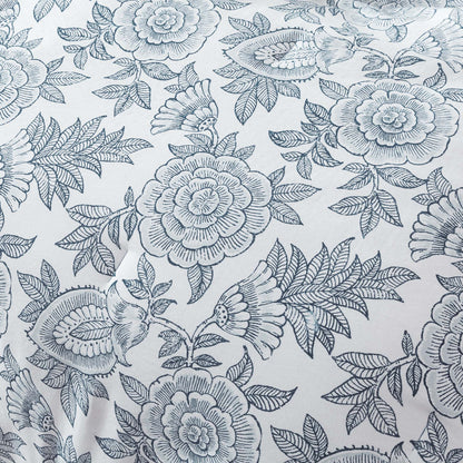 Kasentex Floral Quilted Comforter Set with Border Trim Design, Multi Blue, Room Decor, Graduation Gifts