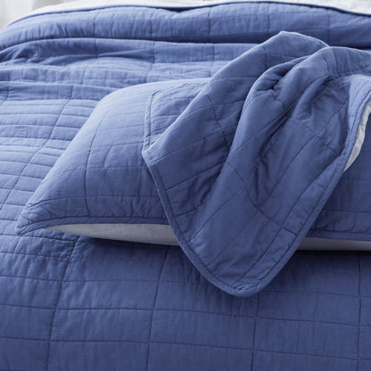 Kasentex Ultra Soft Cotton Oversized Bedspread Set, Blue or Red, Room Decor, Graduation Gifts