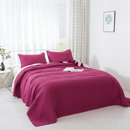 Kasentex Ultra Soft Cotton Oversized Bedspread Set, Blue or Red, Room Decor, Graduation Gifts