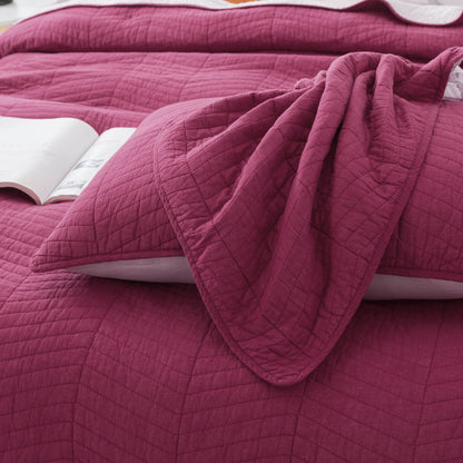 Kasentex Ultra Soft Cotton Oversized Bedspread Set, Blue or Red, Room Decor, Graduation Gifts
