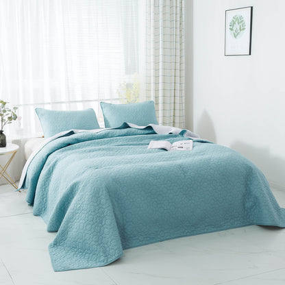 Kasentex Ultra Soft Coastal Design Bedspread Set, Green or Yellow, Room Decor, Graduation Gifts