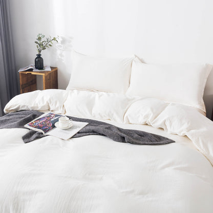 Kasentex Ultra Soft All Season Zipper Closure Duvet Cover Set, Cloud White, Room Decor, Graduation Gifts