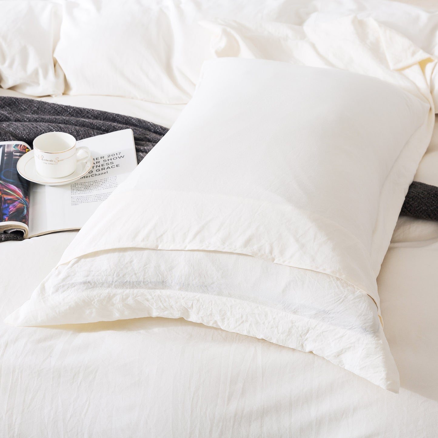 Kasentex Ultra Soft All Season Zipper Closure Duvet Cover Set, Cloud White