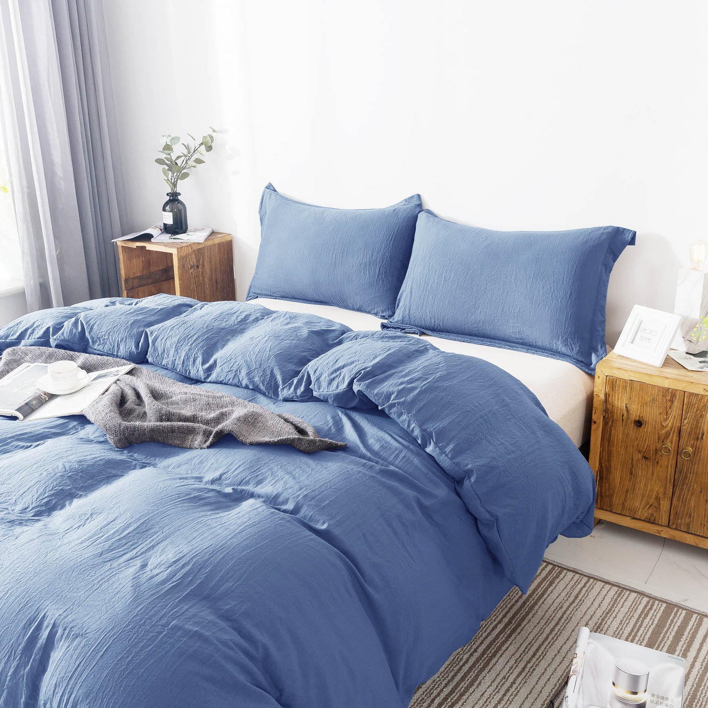 Kasentex Ultra Soft All Season Zipper Closure Duvet Cover Set, Cloud White