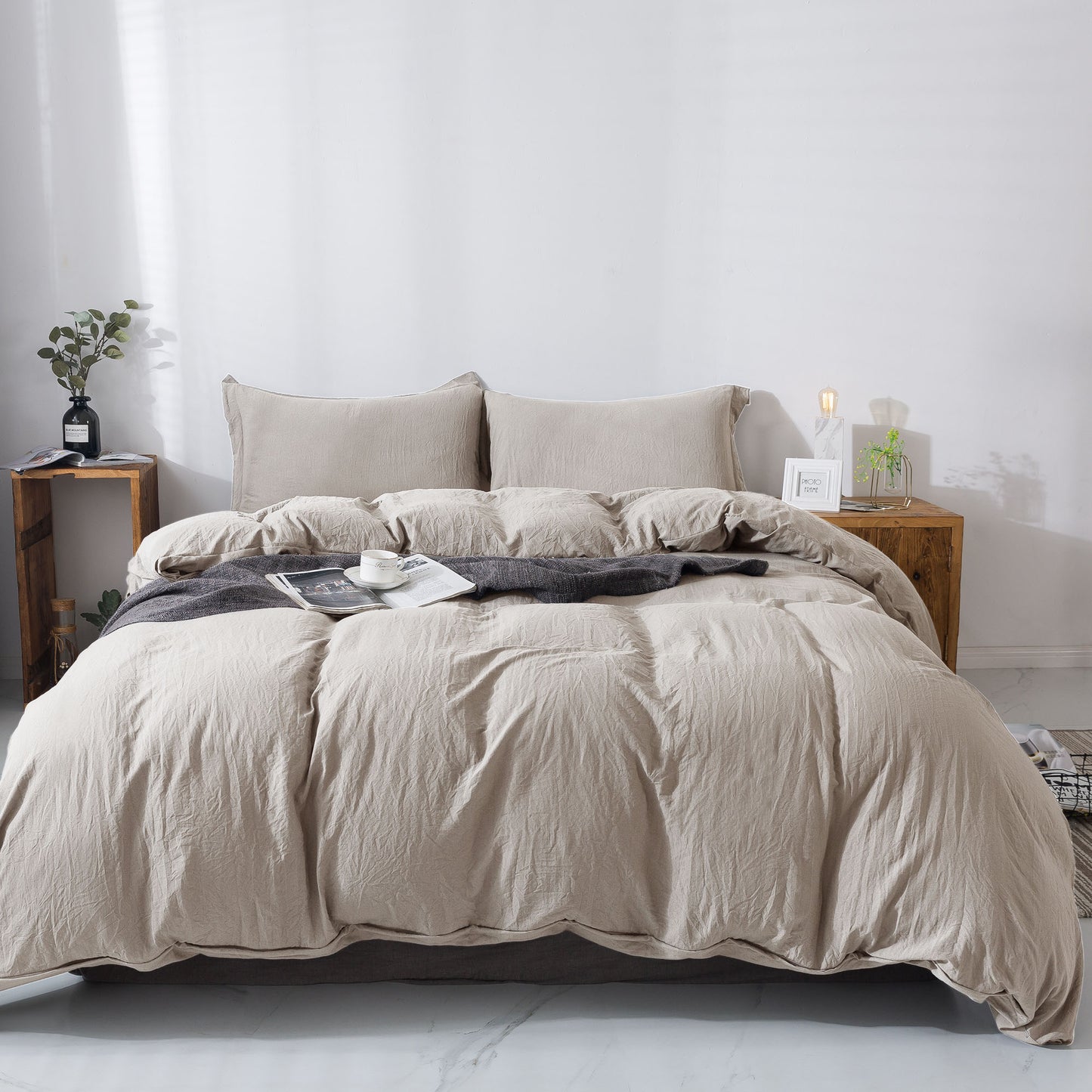 Kasentex Ultra Soft All Season Zipper Closure Duvet Cover Set, Cloud White