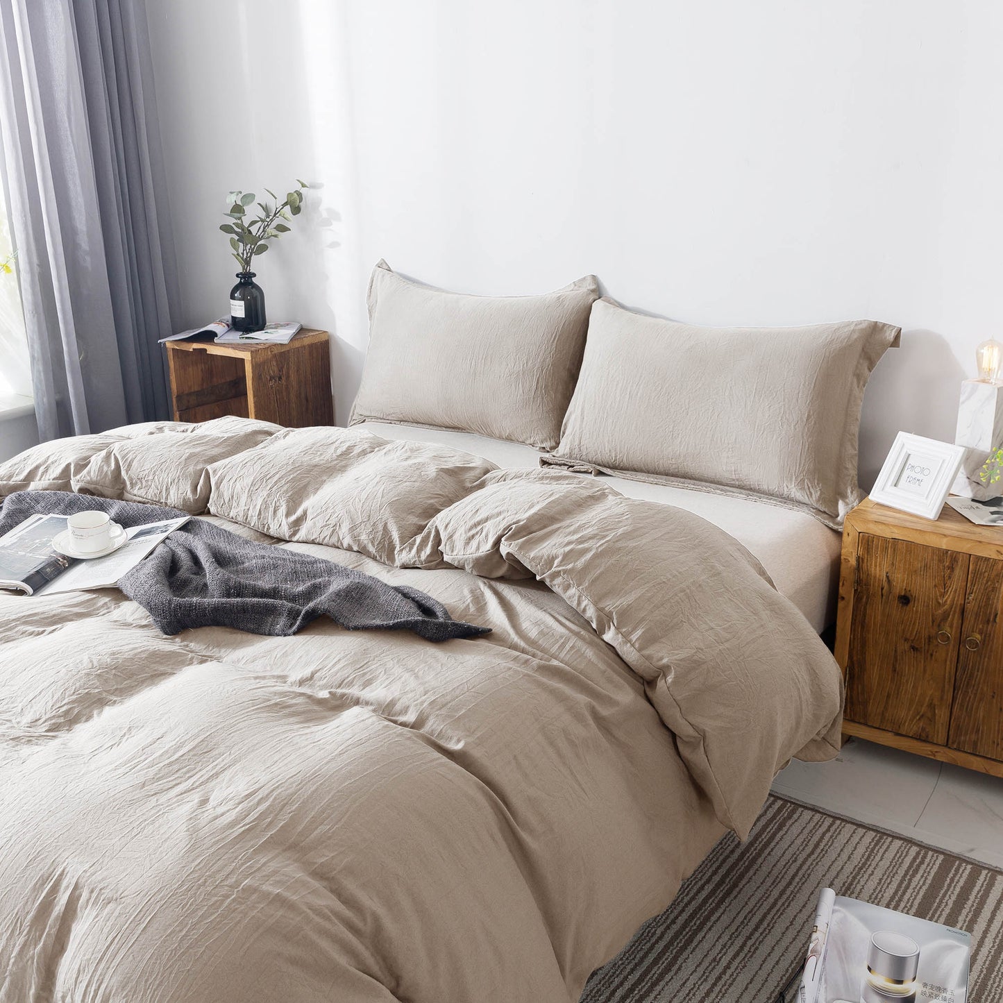 Kasentex Ultra Soft All Season Zipper Closure Duvet Cover Set, Cloud White