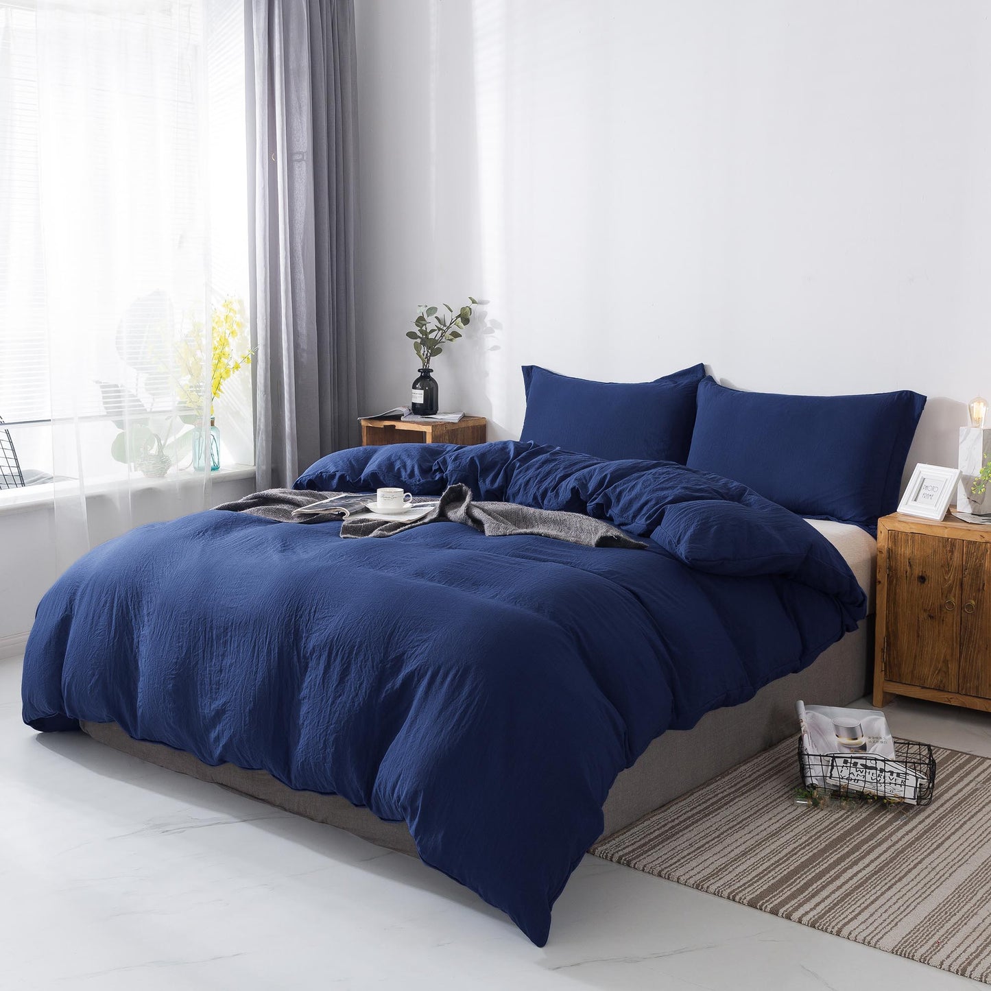 Kasentex Ultra Soft All Season Zipper Closure Duvet Cover Set, Cloud White