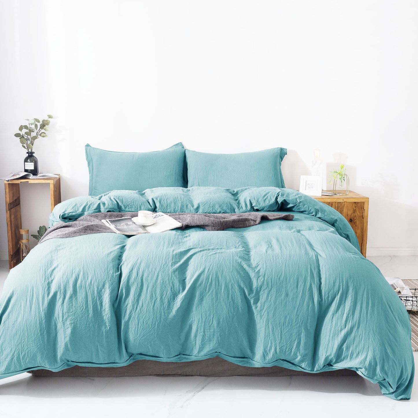 Kasentex Ultra Soft All Season Zipper Closure Duvet Cover Set, Cloud White
