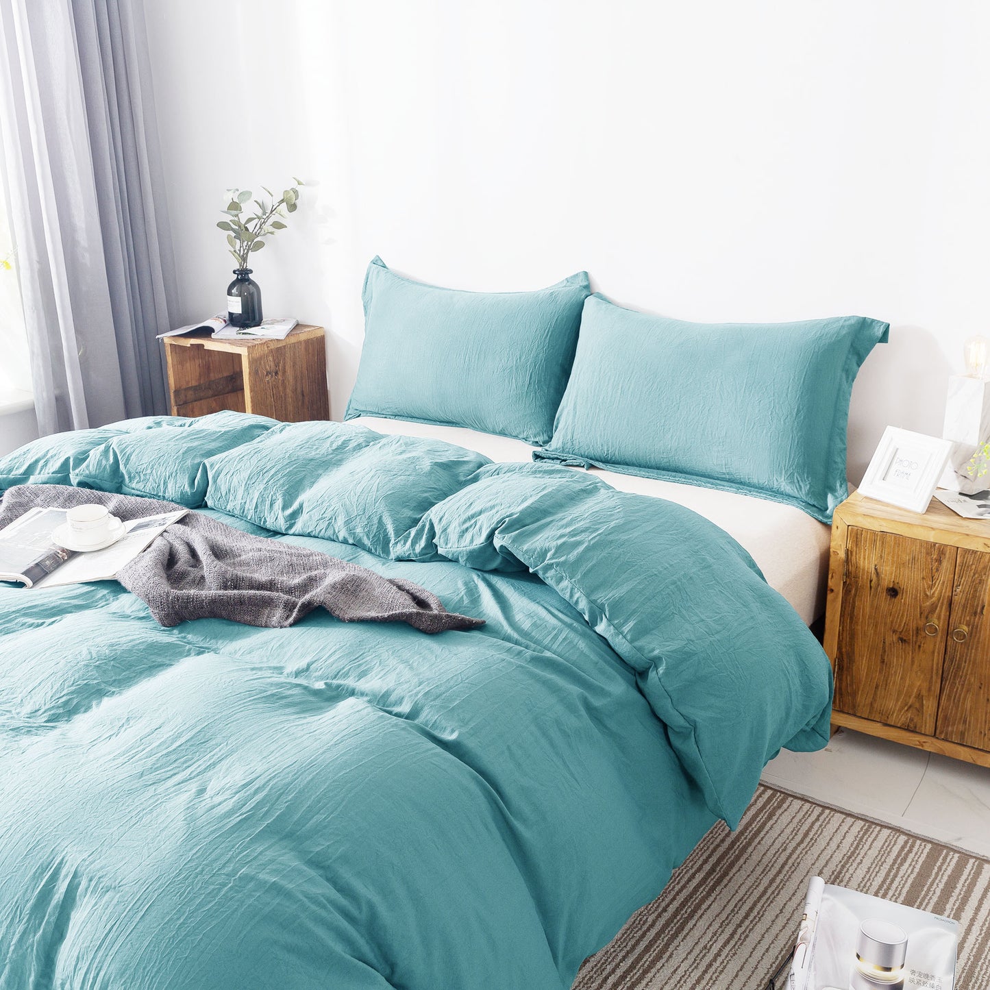 Kasentex Ultra Soft All Season Zipper Closure Duvet Cover Set, Cloud White