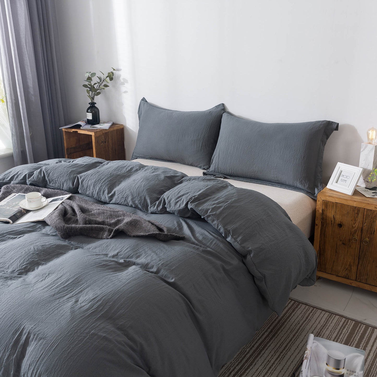 Kasentex Ultra Soft All Season Zipper Closure Duvet Cover Set, Cloud White