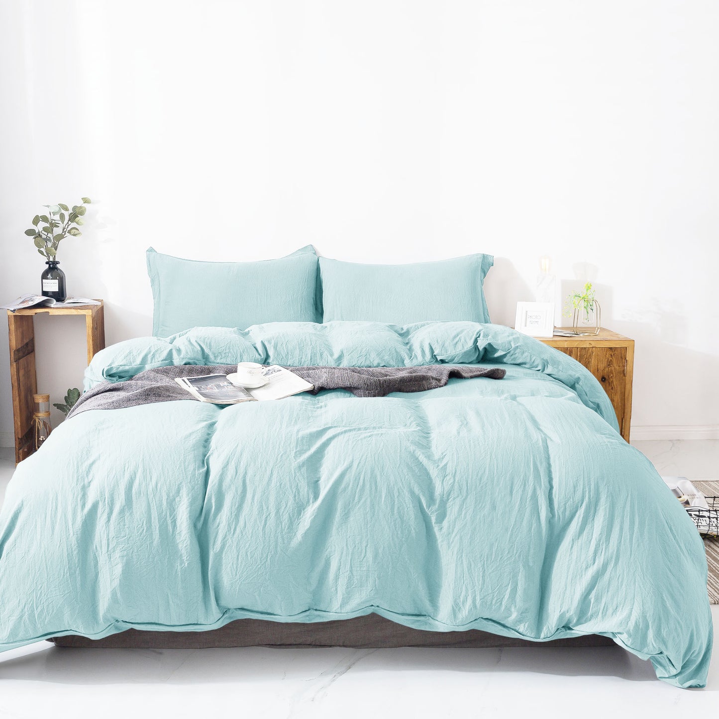 Kasentex Ultra Soft All Season Zipper Closure Duvet Cover Set, Cloud White