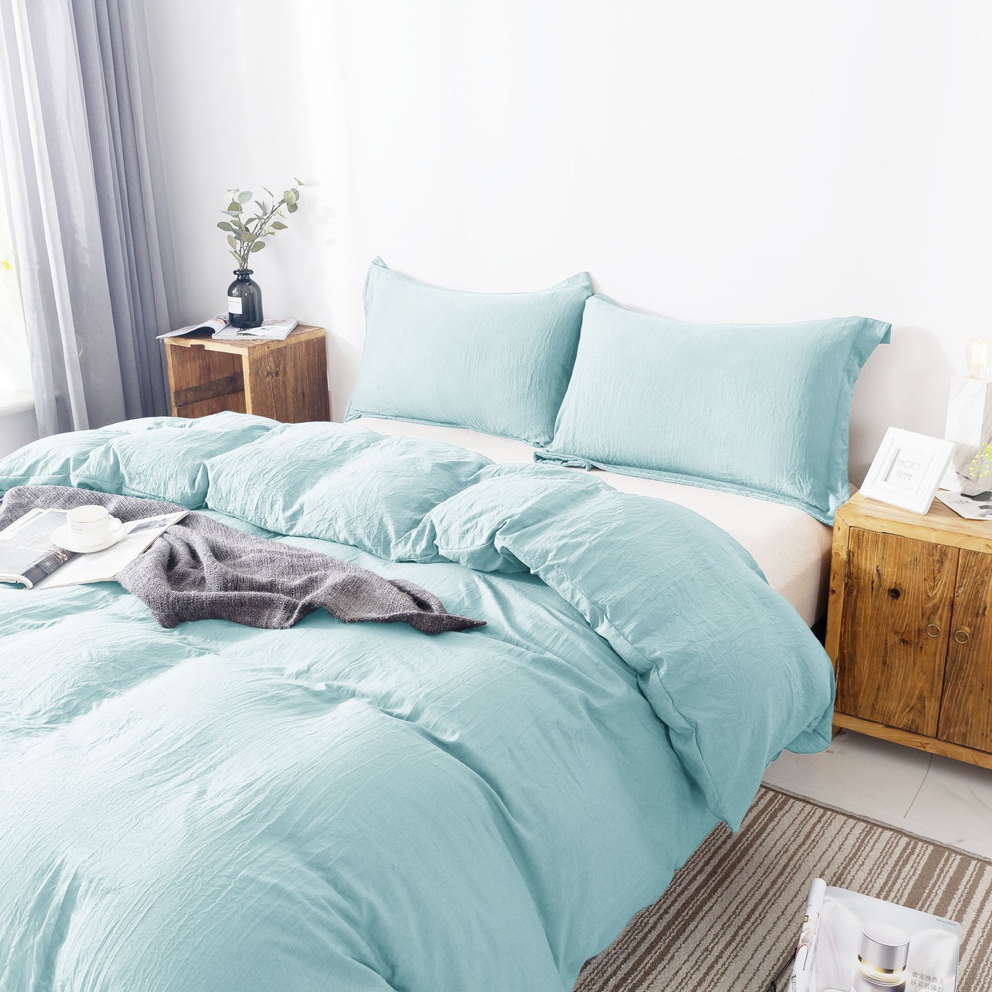 Kasentex Ultra Soft All Season Zipper Closure Duvet Cover Set, Cloud White