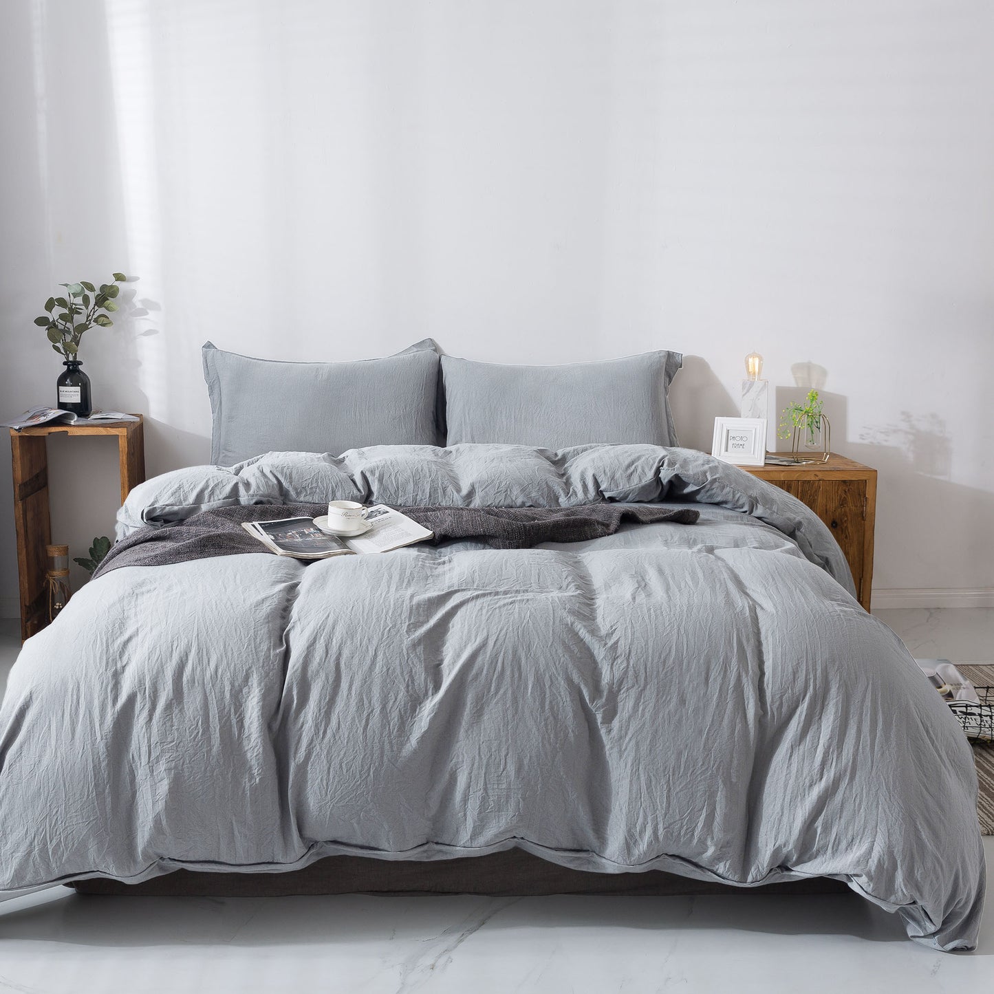 Kasentex Ultra Soft All Season Zipper Closure Duvet Cover Set, Cloud White