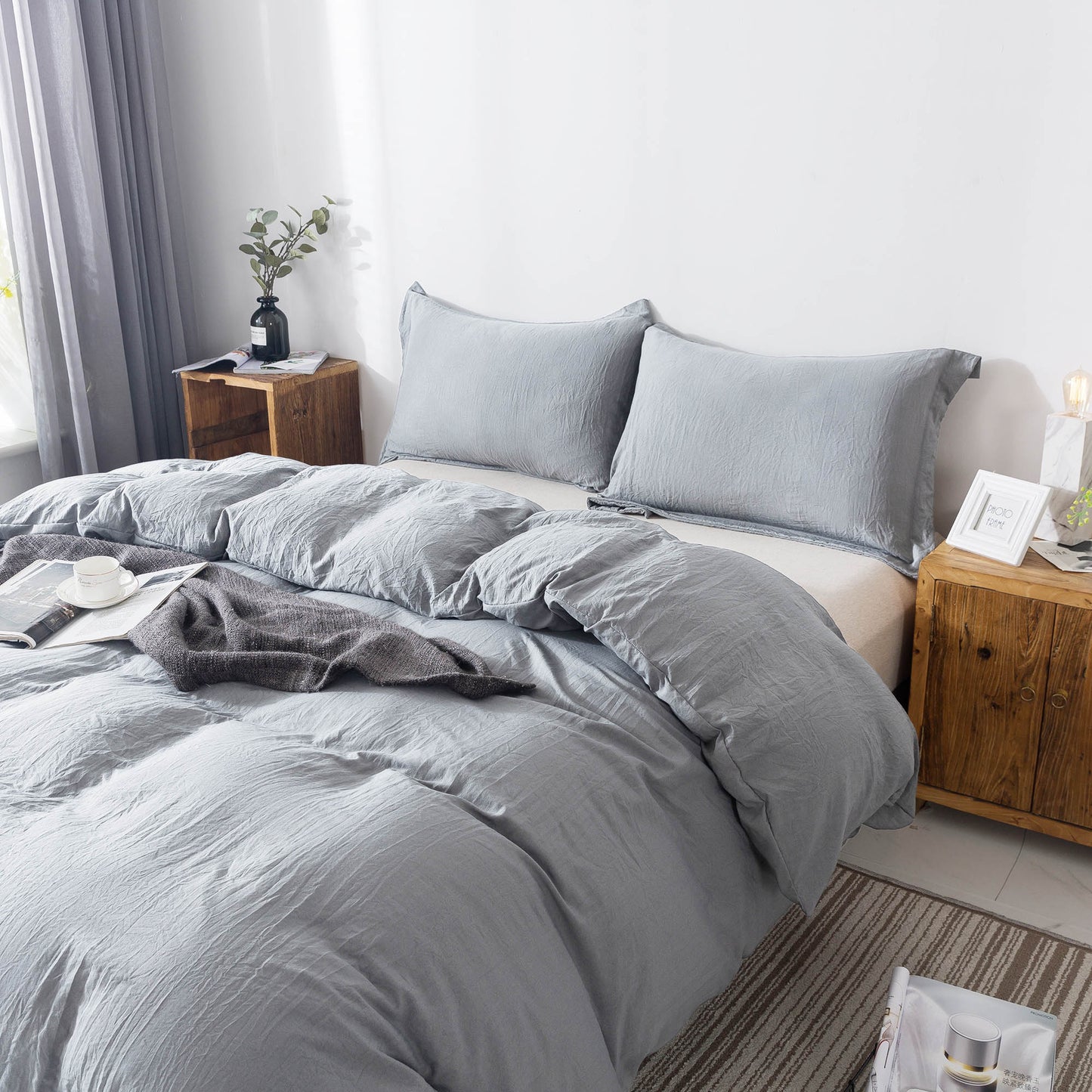 Kasentex Ultra Soft All Season Zipper Closure Duvet Cover Set, Cloud White