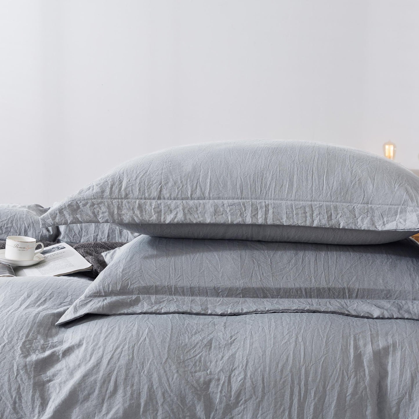 Kasentex Ultra Soft All Season Zipper Closure Duvet Cover Set, Cloud White