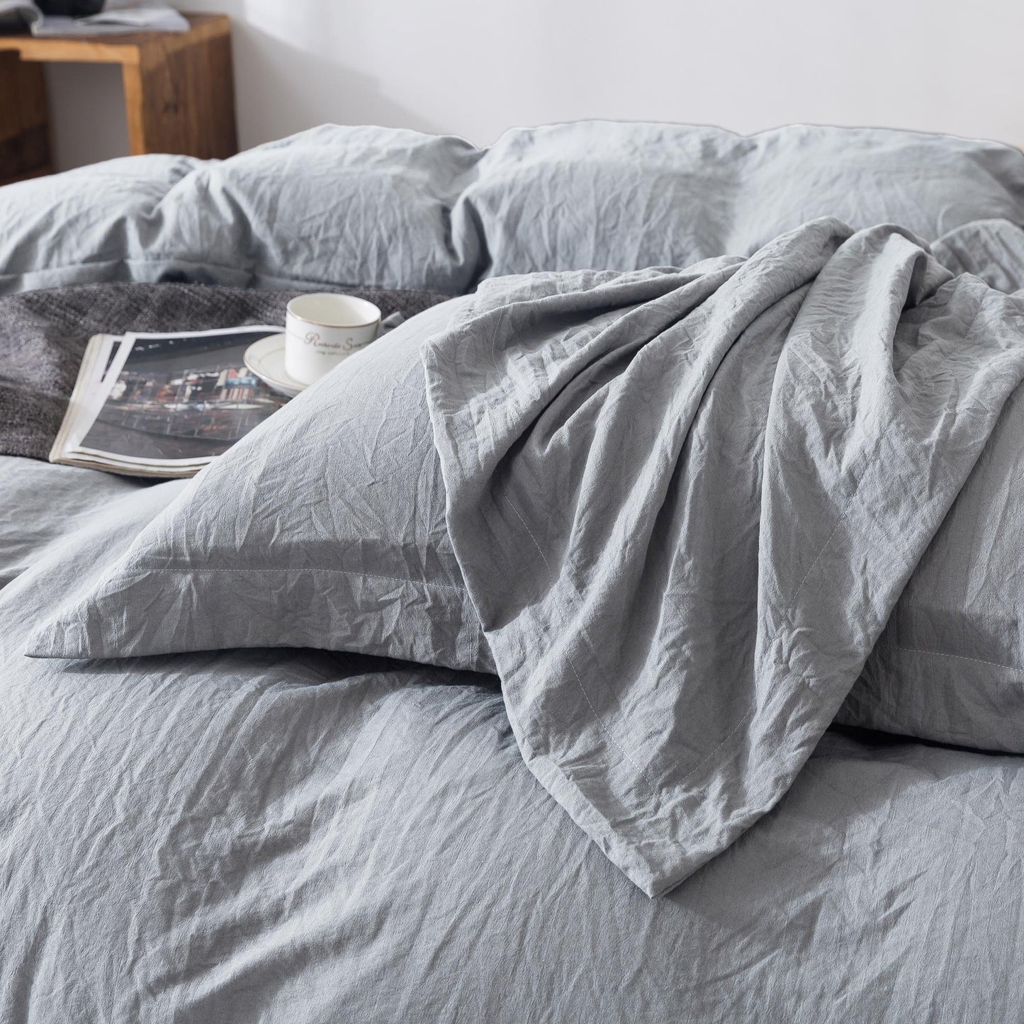 Kasentex Ultra Soft All Season Zipper Closure Duvet Cover Set, Cloud White