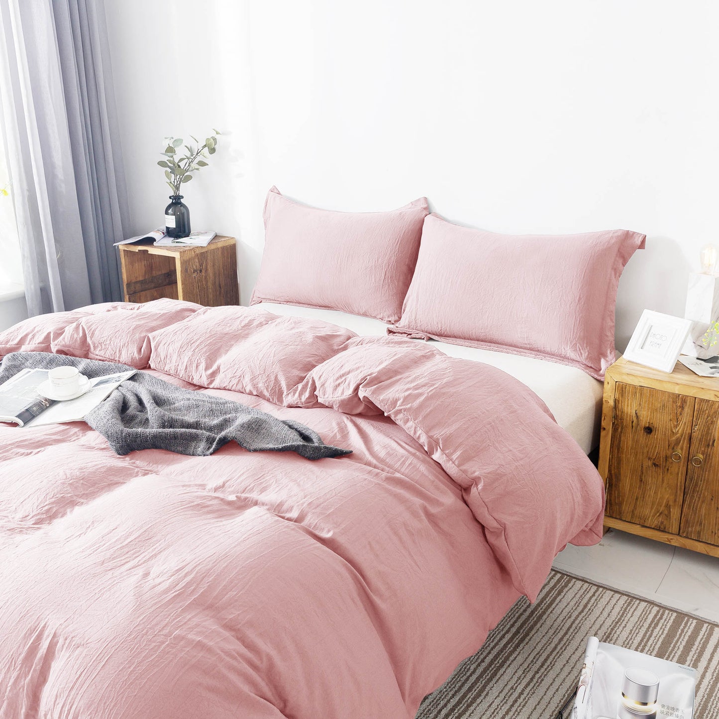 Kasentex Ultra Soft All Season Zipper Closure Duvet Cover Set, Cloud White