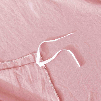 Kasentex Ultra Soft Corner Ties Duvet Cover Set with Shams, Baby Pink, Twin, Queen, King, Room Decor, Graduation Gifts