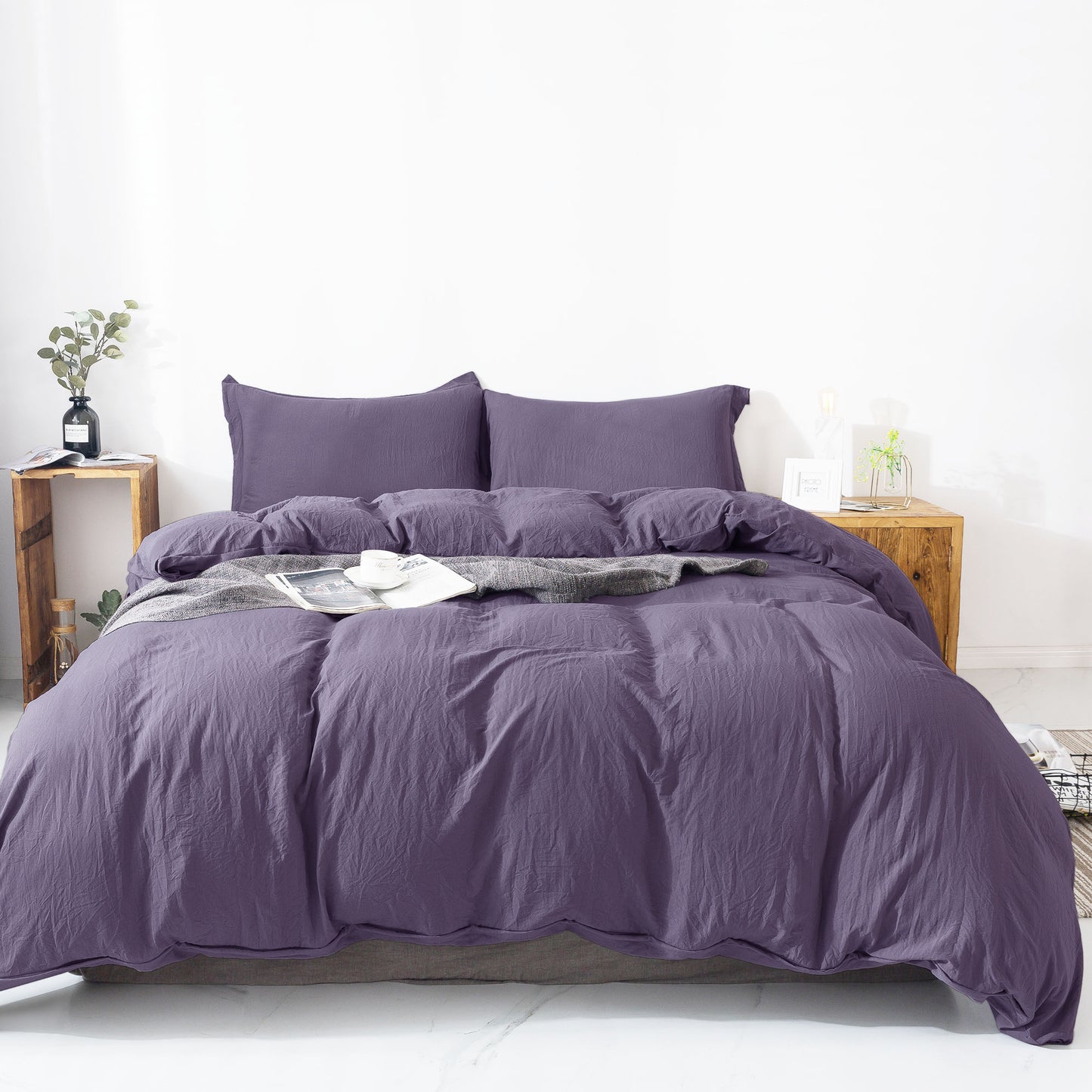 Kasentex Ultra Soft All Season Zipper Closure Duvet Cover Set, Cloud White
