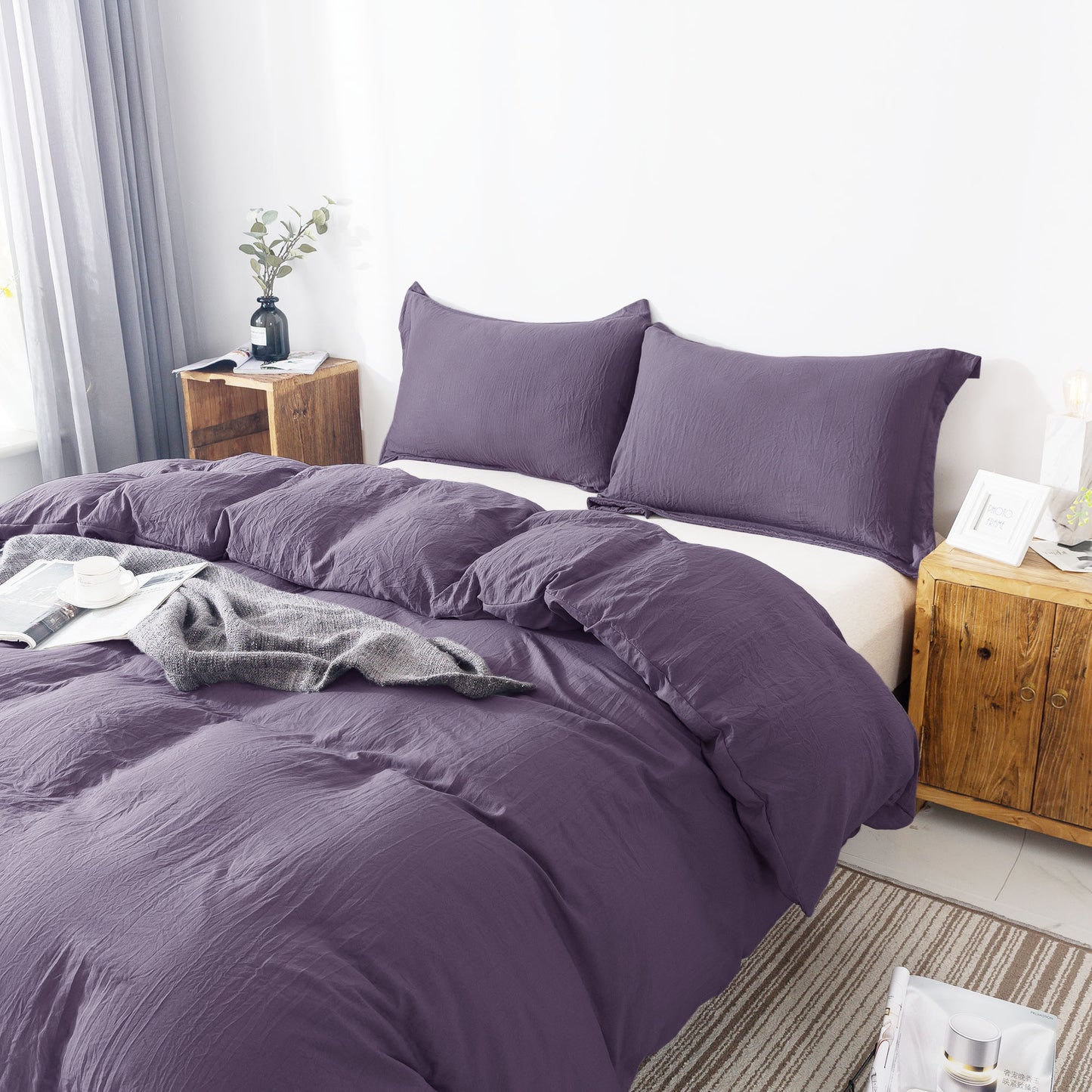 Kasentex Ultra Soft All Season Zipper Closure Duvet Cover Set, Cloud White