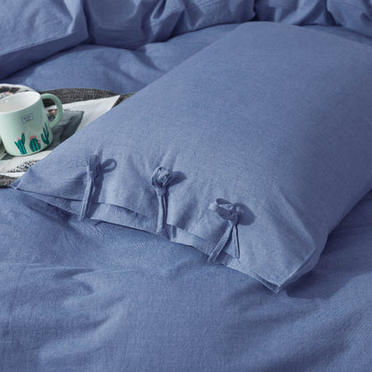 Kasentex 100% Cotton Summer All Season Ultra Soft Duvet Cover Set, Blue, Grey, Pink, White, Twin, Queen, King, Room Decor, Graduation Gifts