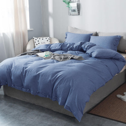 Kasentex 100% Cotton Summer All Season Ultra Soft Duvet Cover Set, Blue, Grey, Pink, White, Twin, Queen, King, Room Decor, Graduation Gifts