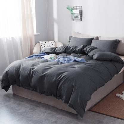 Kasentex 100% Cotton Summer All Season Ultra Soft Duvet Cover Set, Blue, Grey, Pink, White, Twin, Queen, King, Room Decor, Graduation Gifts