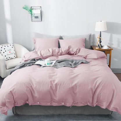 Kasentex 100% Cotton Summer All Season Ultra Soft Duvet Cover Set, Blue, Grey, Pink, White, Twin, Queen, King, Room Decor, Graduation Gifts