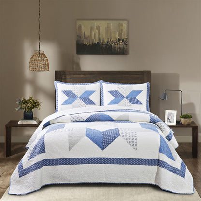 Boho Quilt with Decorative Print Patchwork