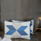 Kasentex Cotton Diamond Blue Patchwork Quilt King Size Pillow Sham, Boho Style, Motif Blue and Ivory