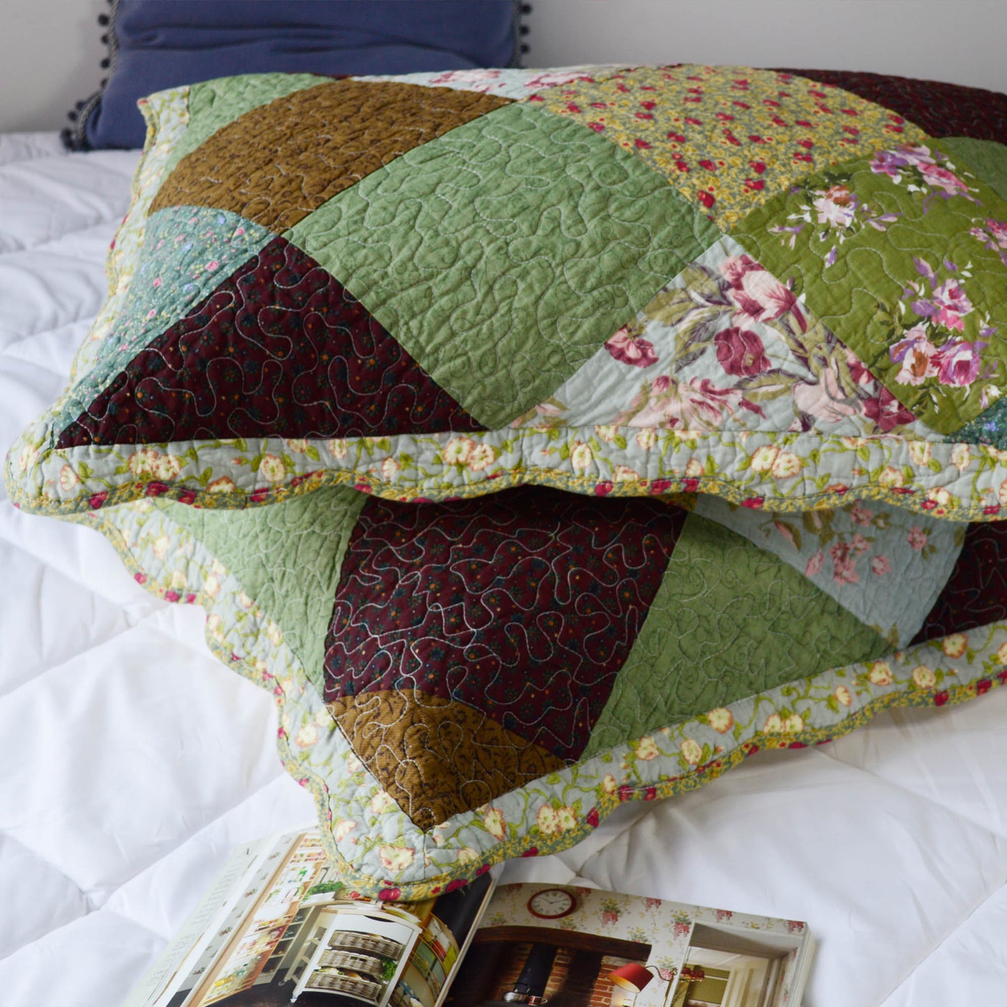 Floral Paisley Boho Quilt Pillow Sham