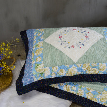 Kasentex Cotton Coastal Blue Pillow Sham, Boho Style