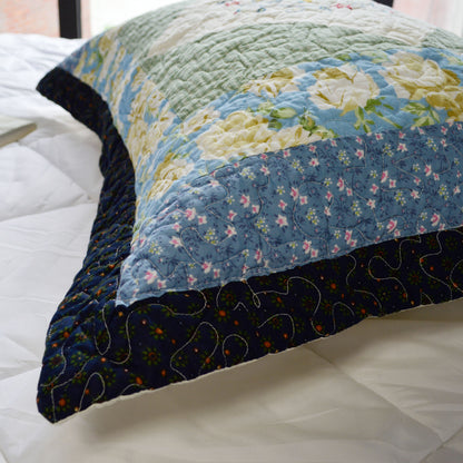 Kasentex Cotton Coastal Blue Pillow Sham, Boho Style