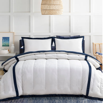 Kasentex Ultra Soft Cozy Stripe Design Down Alternative Comforter Set, Room Decor, Graduation Gifts