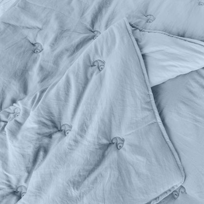 Kasentex All Season Ultra Soft Stitched Quilt Set, Blue or Camel or Grey, Room Decor, Graduation Gifts