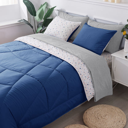 Kasentex Summer Kids Reversible 5 and 7 Piece Ultra Soft Cozy Bed Comforter Sets, Room Decor