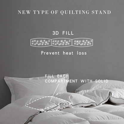 Kasentex Ultra Soft Blue Piped Edge Warm Winter Heavy Weights Down Comforter, White