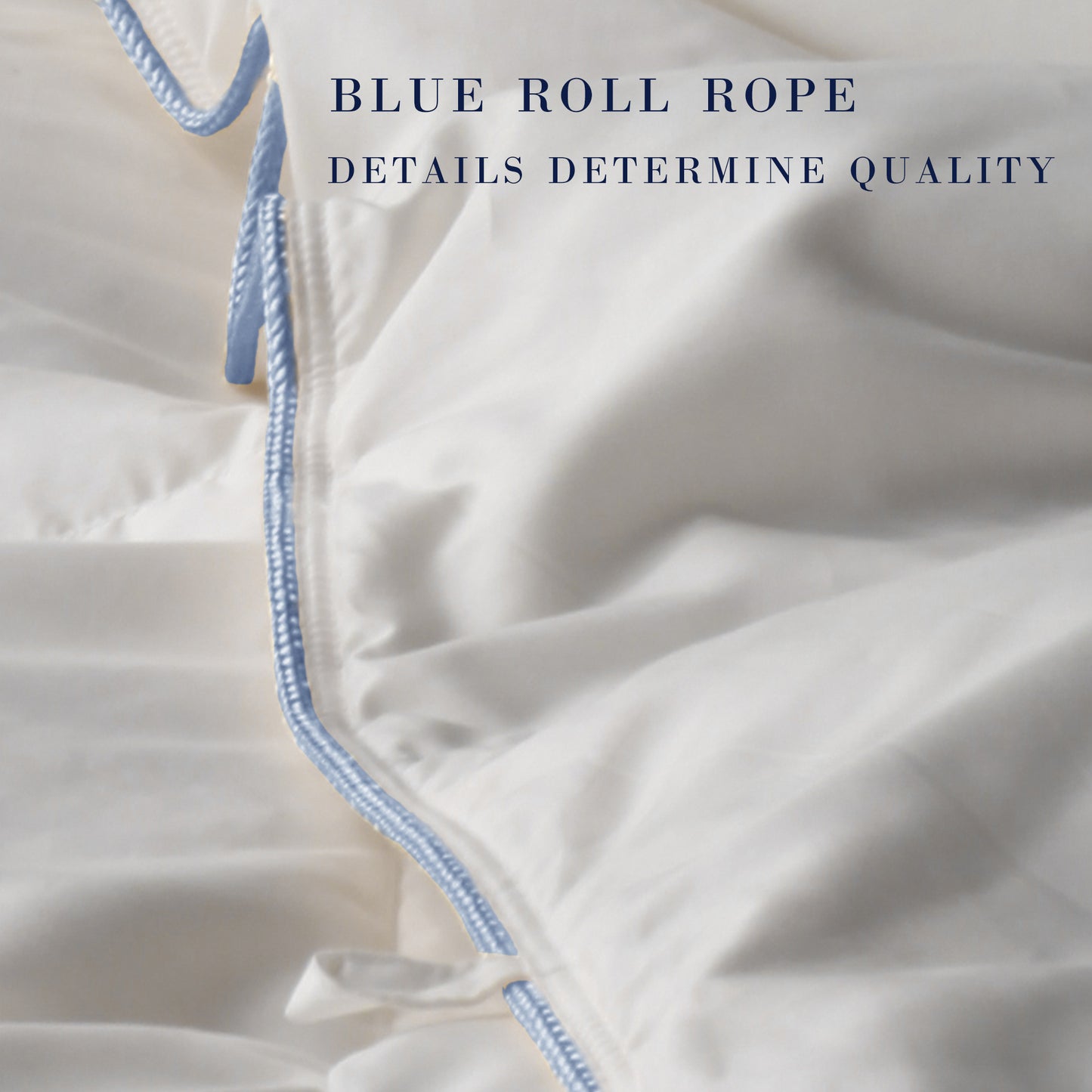 Blue Piped White Down Comforter