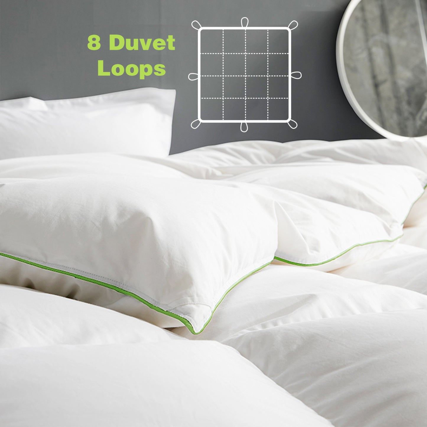 Green Piped Edge Comforter