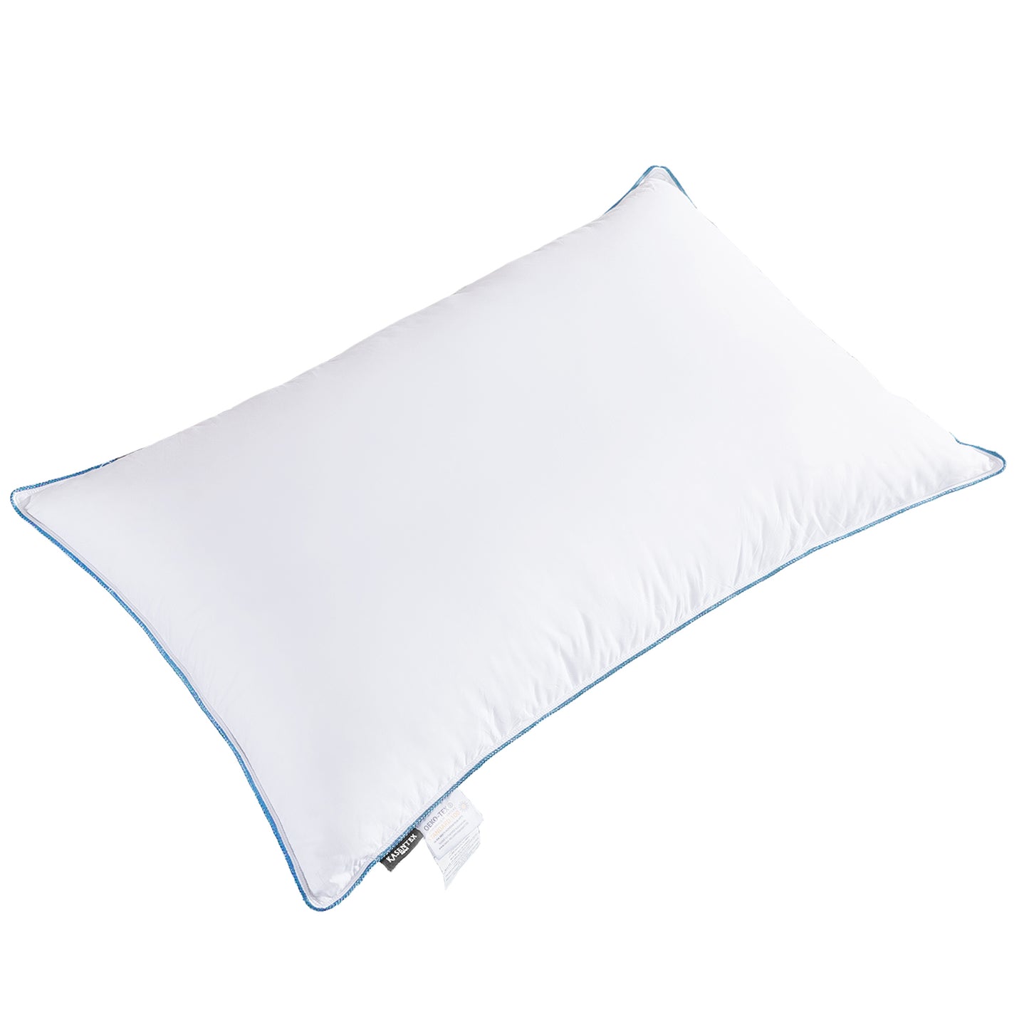 Blue Silky Piping Goose Down & Feather Pillow