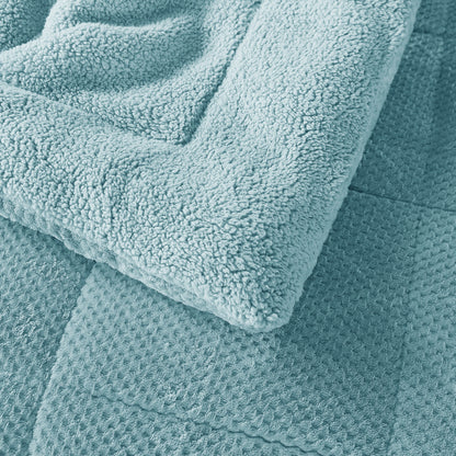 Kasentex Ultra Soft All Season Reversible Plush Sherpa Lined Comforter, Twin, Queen, King