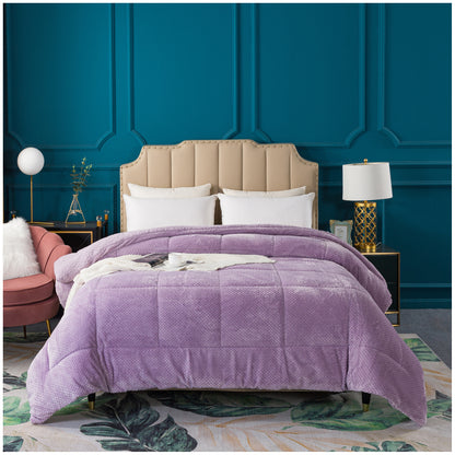 soft sherpa comforter warm kasentex ugg fluffy plush best bedding purple