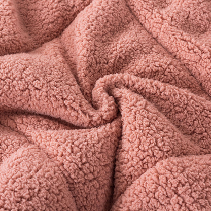Kasentex Ultra Soft All Season Reversible Plush Sherpa Lined Comforter, Sunset Rose, Twin, Queen, King