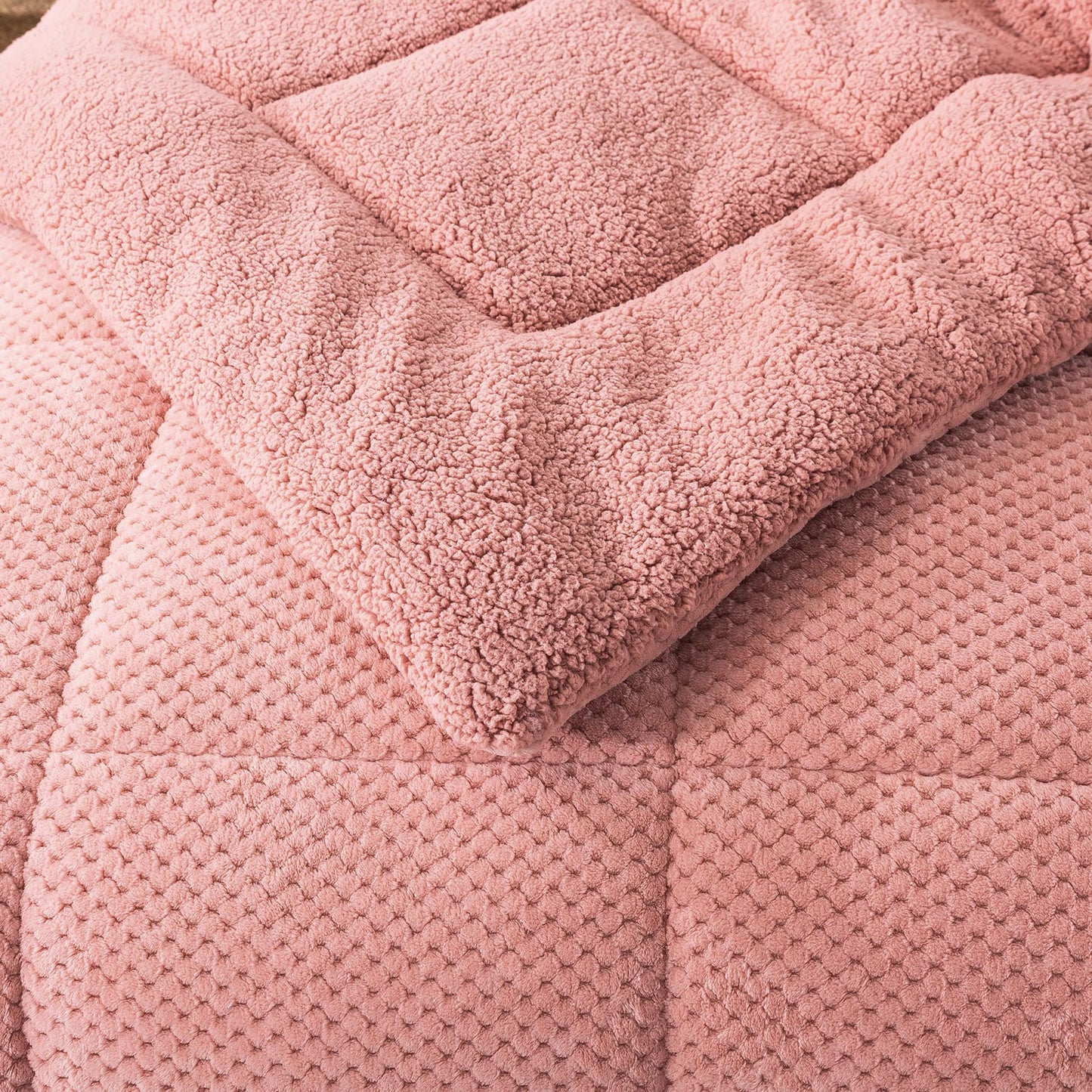 Rose Reversible Plush Sherpa Comforter