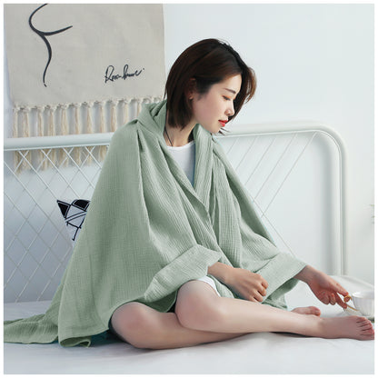 Kasentex 100% Cotton Soft Lightweight Summer Blanket, Turquoise or Sage