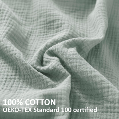 Kasentex 100% Cotton Soft Lightweight Summer Blanket, Turquoise or Sage