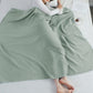Kasentex 100% Cotton Soft Lightweight Summer Blanket, Turquoise or Sage