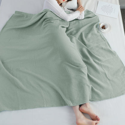 Kasentex 100% Cotton Soft Lightweight Summer Blanket, Turquoise or Sage